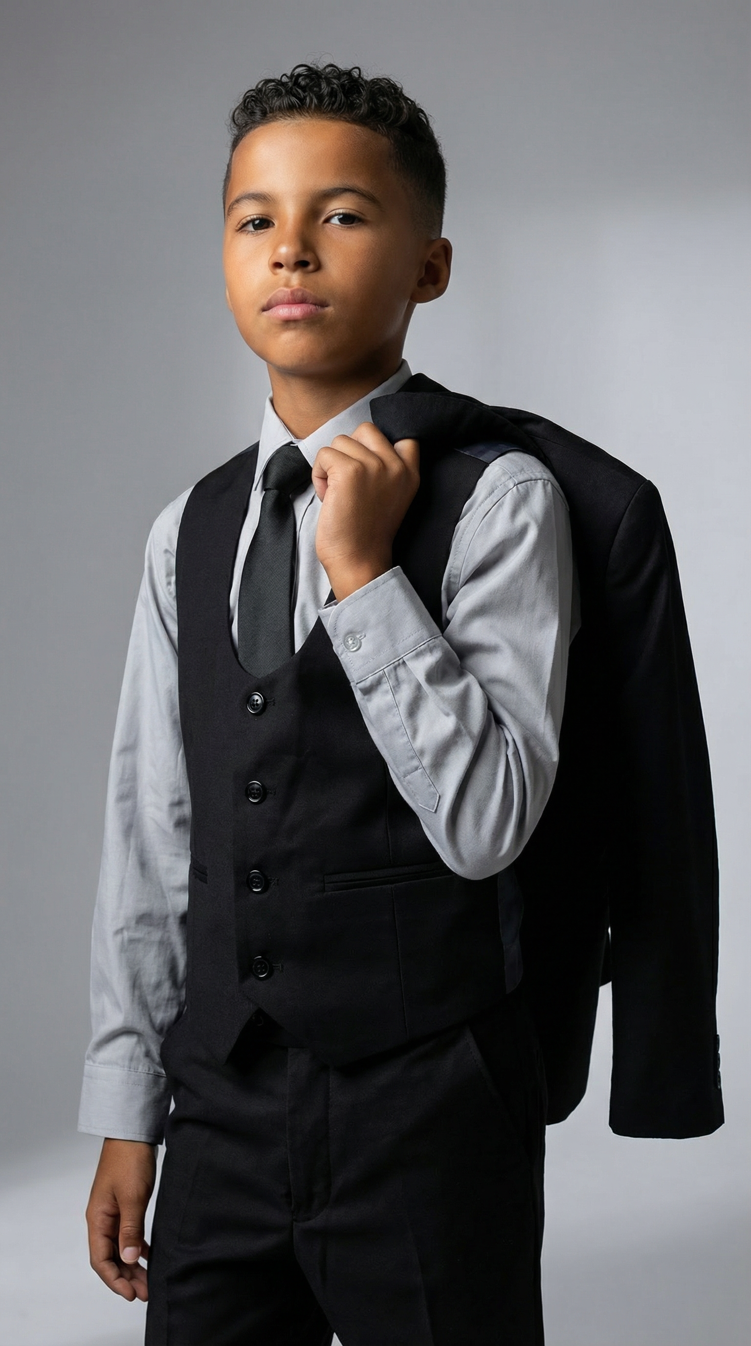 Perry Ellis Boys Black Suit