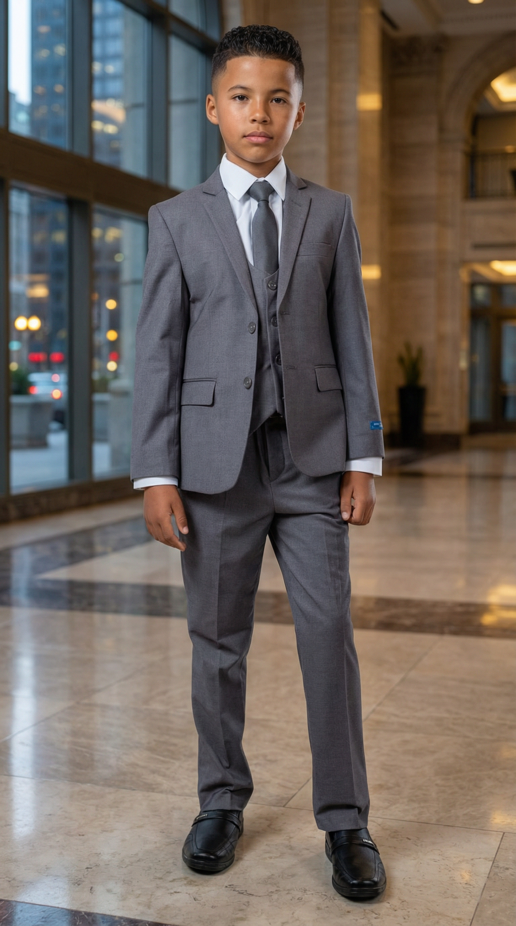 Perry Ellis Boys Medium Gray Suit