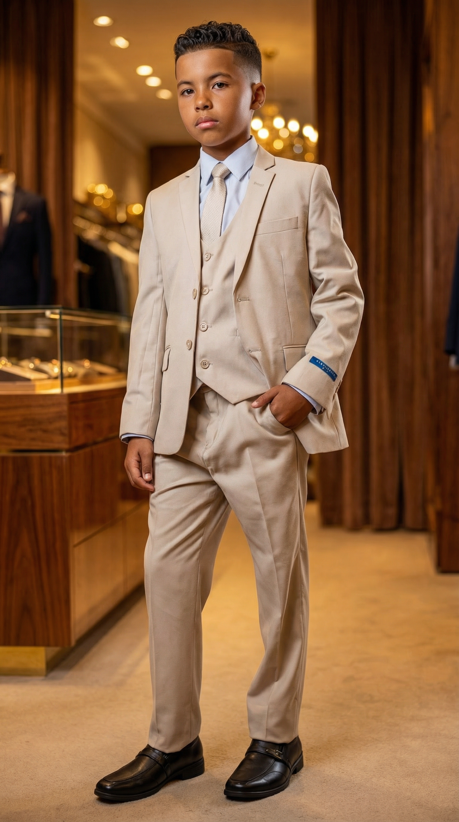 Perry Ellis Boys Tan Suit