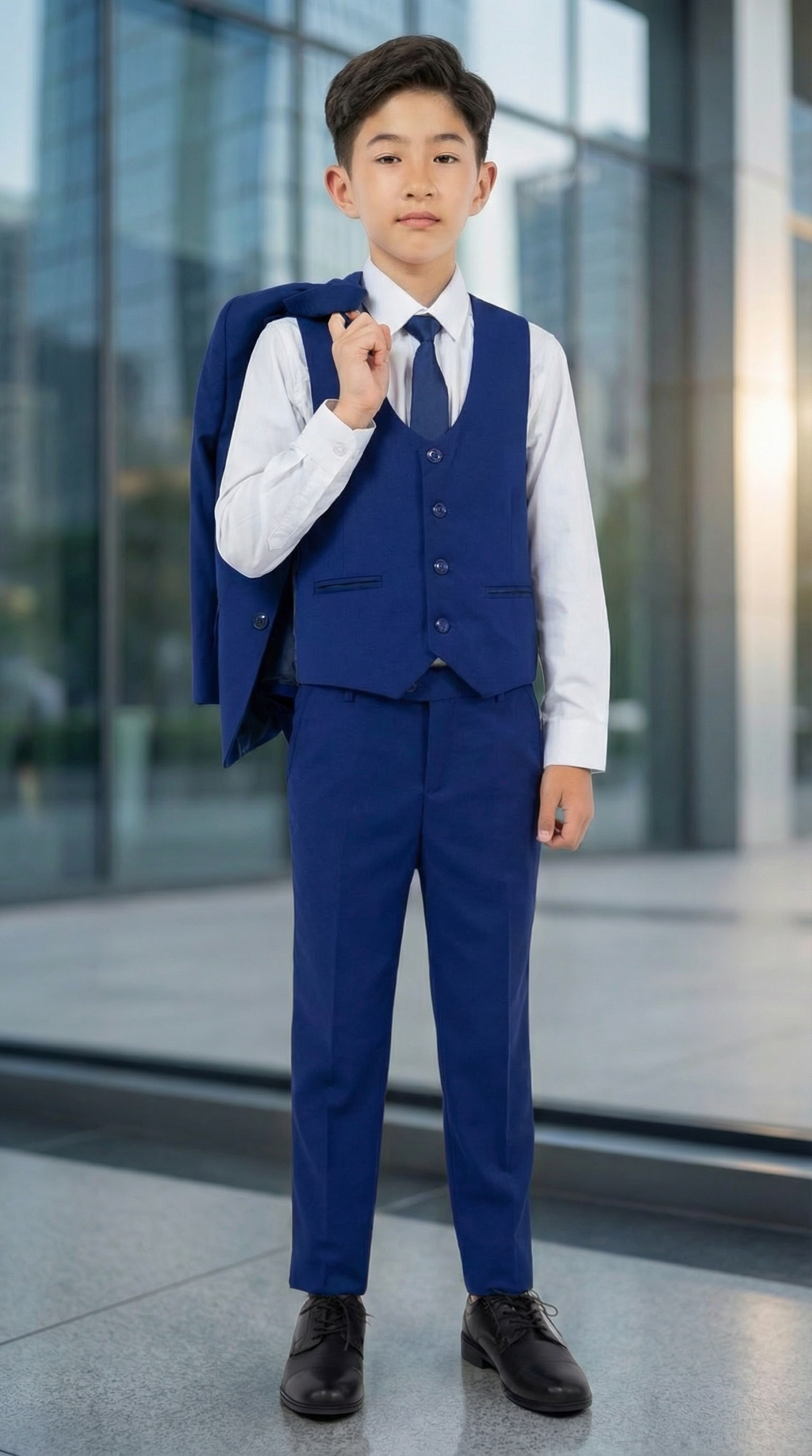 Perry Ellis Boys Royal Blue Suit