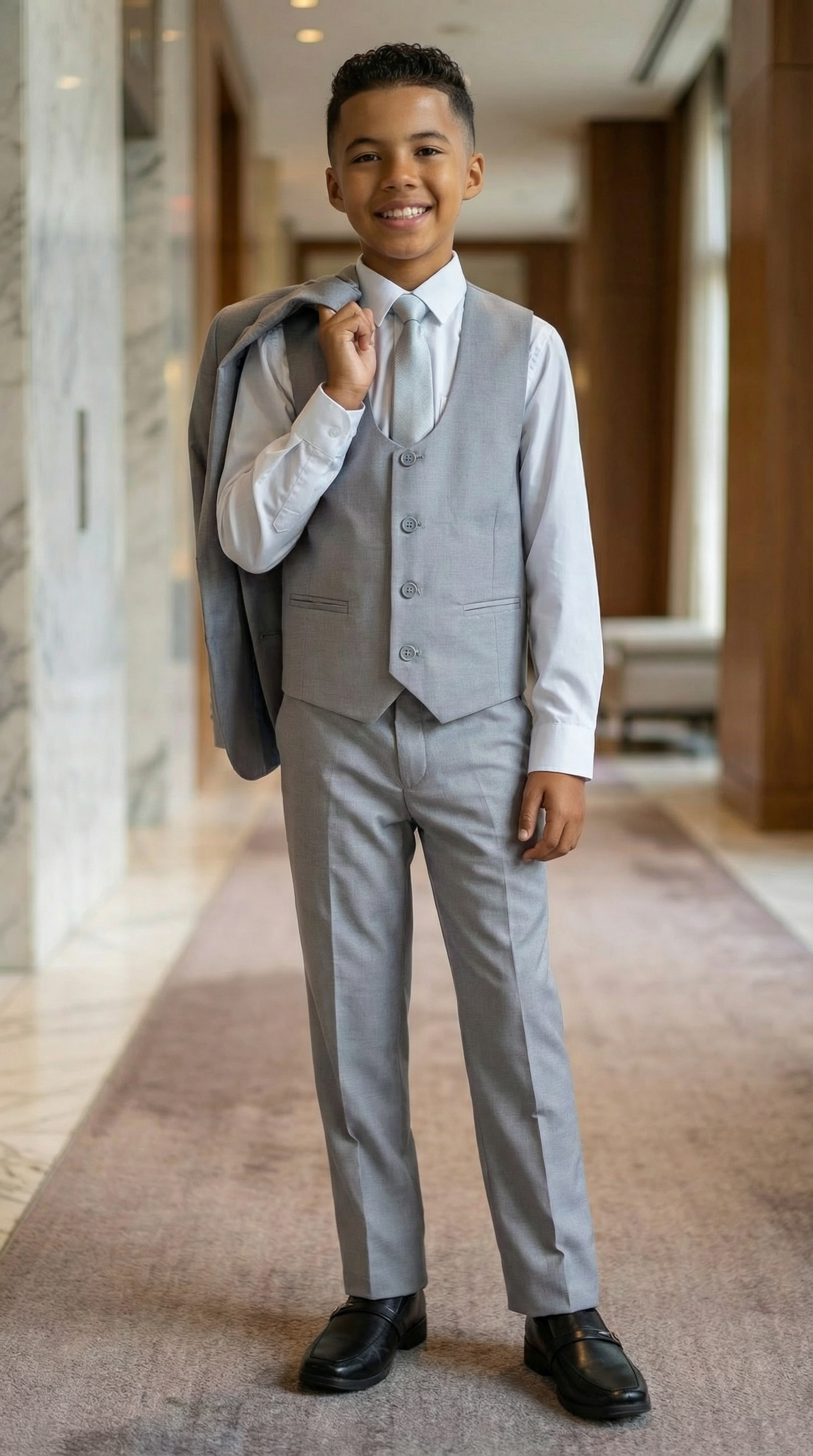 Perry Ellis Boys Light Gray Suit