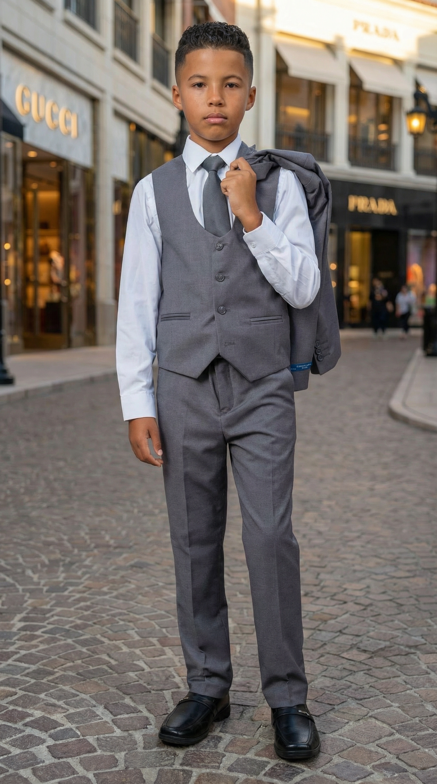 Perry Ellis Boys Medium Gray Suit