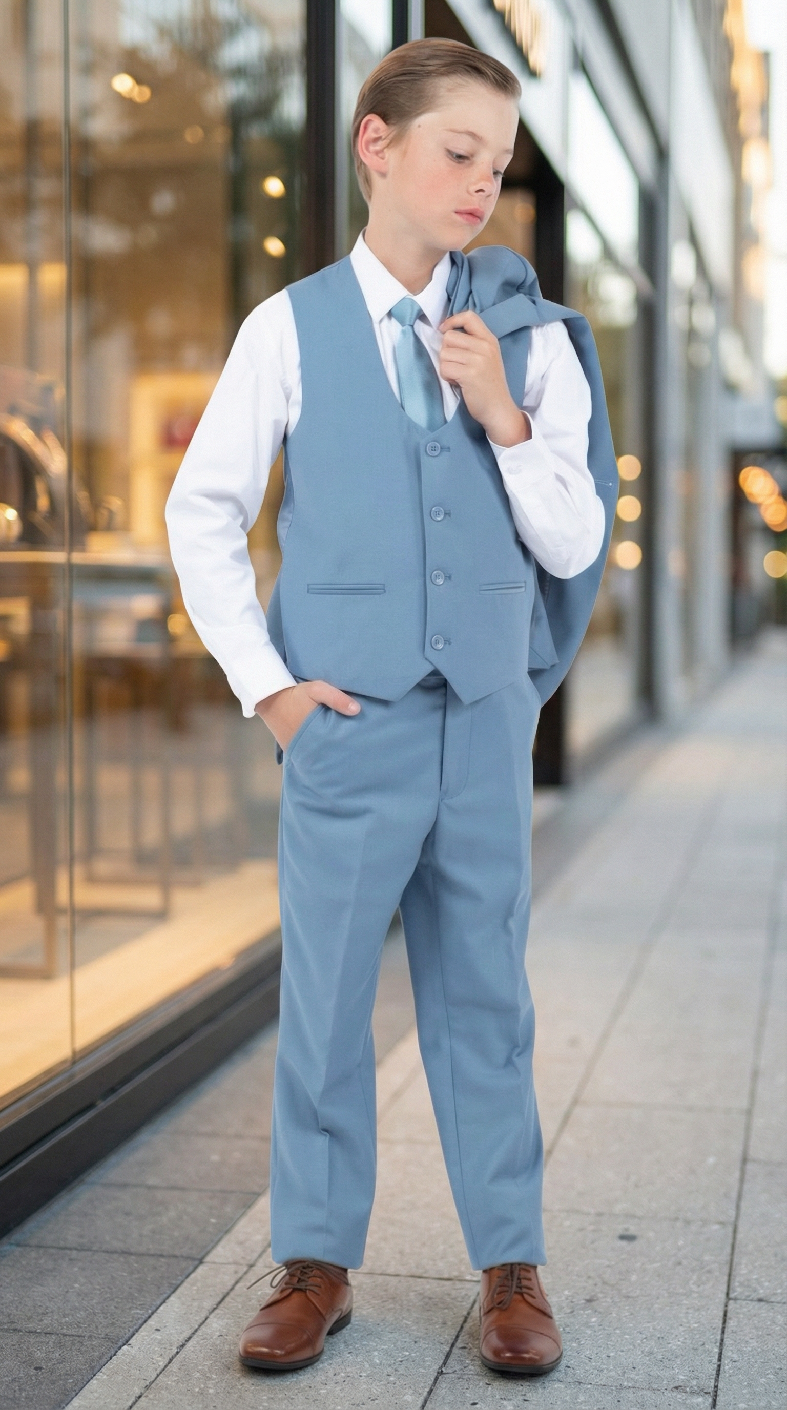 Perry Ellis Boys Dusty Blue Suit