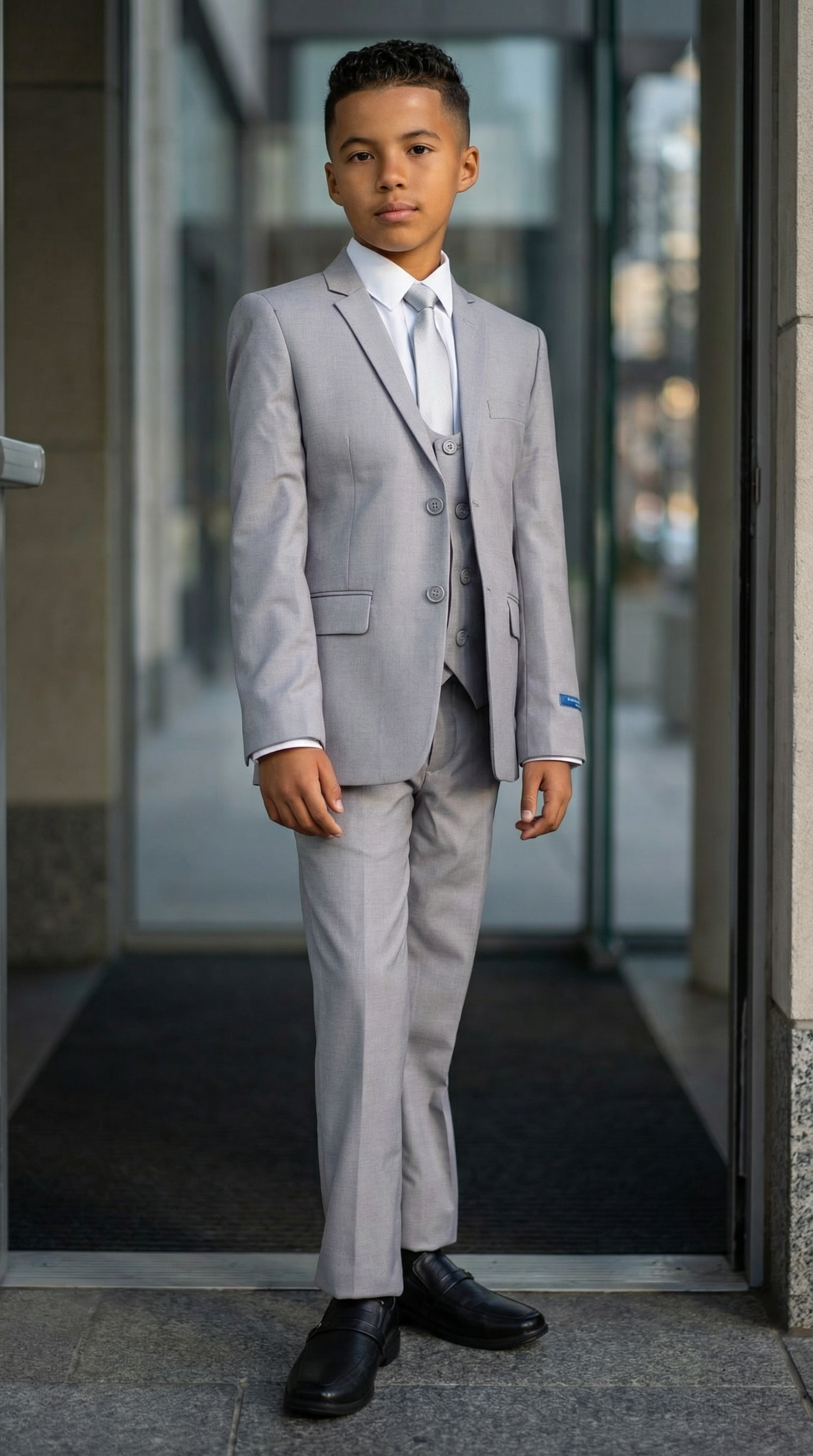 Perry Ellis Boys Light Gray Suit
