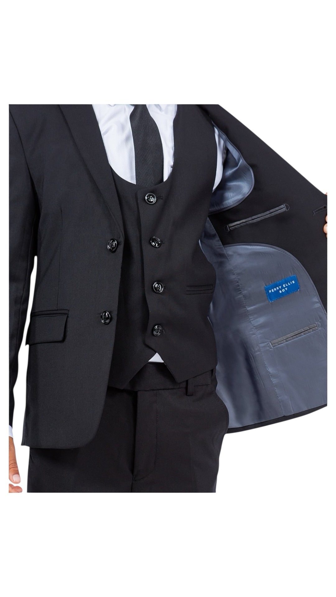 Perry Ellis Boys Black Suit