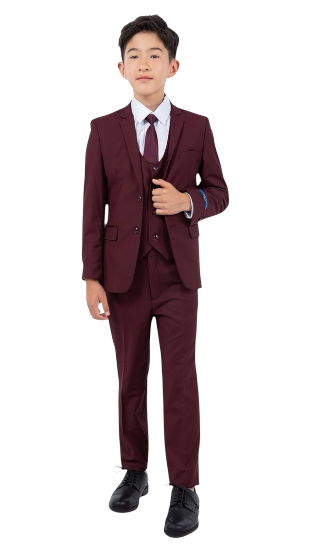 Perry Ellis Boys Burgundy Suit