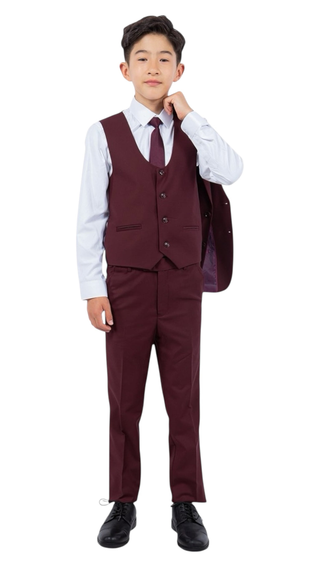 Perry Ellis Boys Burgundy Suit