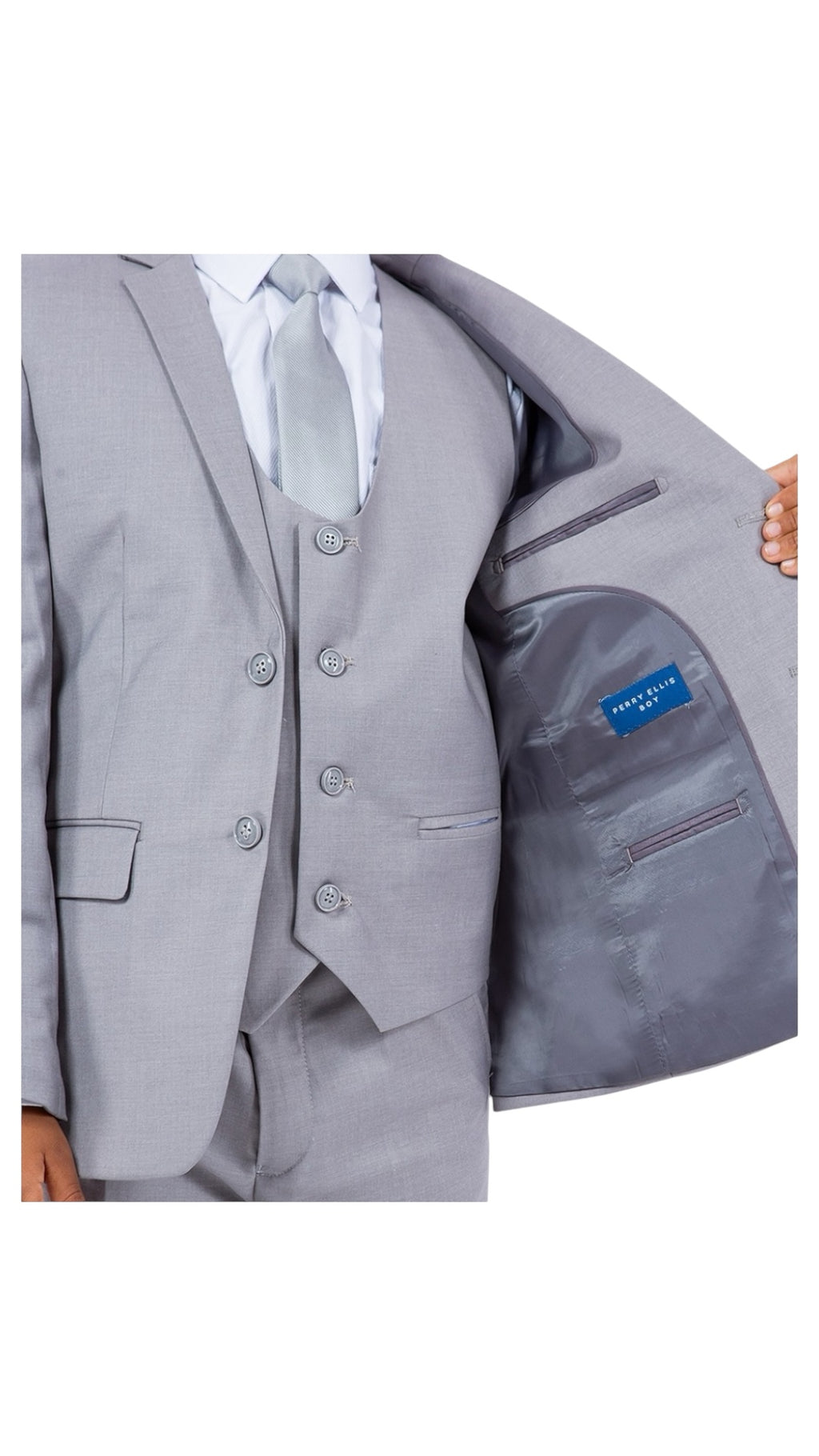 Perry Ellis Boys Light Gray Suit